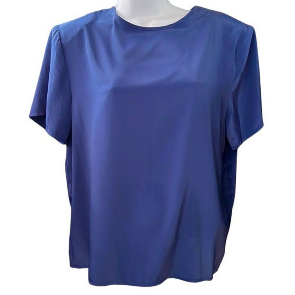 90s Hana Sung Navy Blue Blouse Size Large